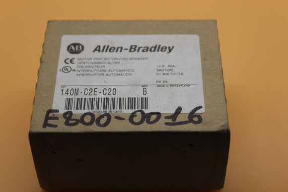 New | Allen-Bradley | 140M-C2E-C20 | ALLEN-BRADELY 140M-C2E-C20 MOTOR PROTECTOR 14.5-20A